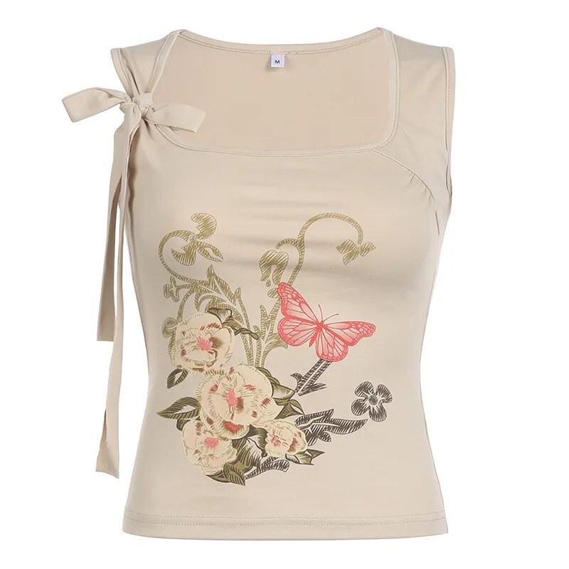 Fairycore Grunge Floral Top