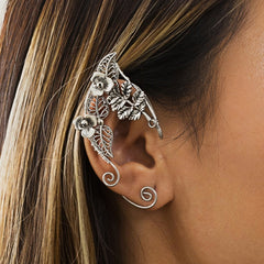 Fairycore Rose Flower Elf Ear Cuff Earring