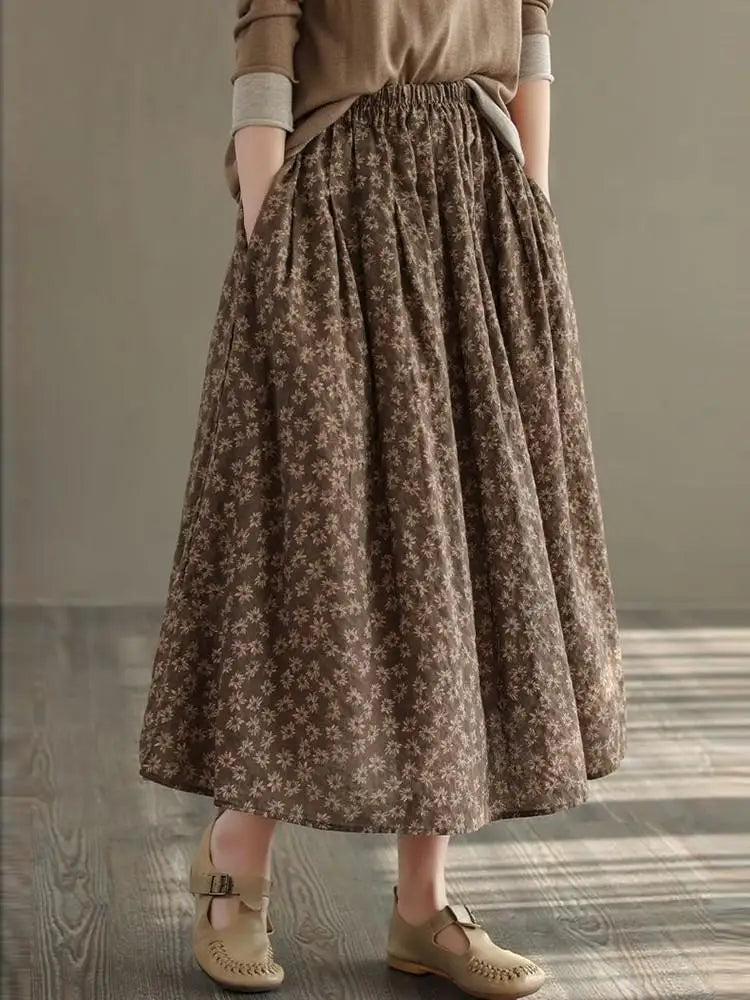 Floral Print Casual Skirt