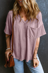 Corded Pocketed Short Sleeve T-Shirt