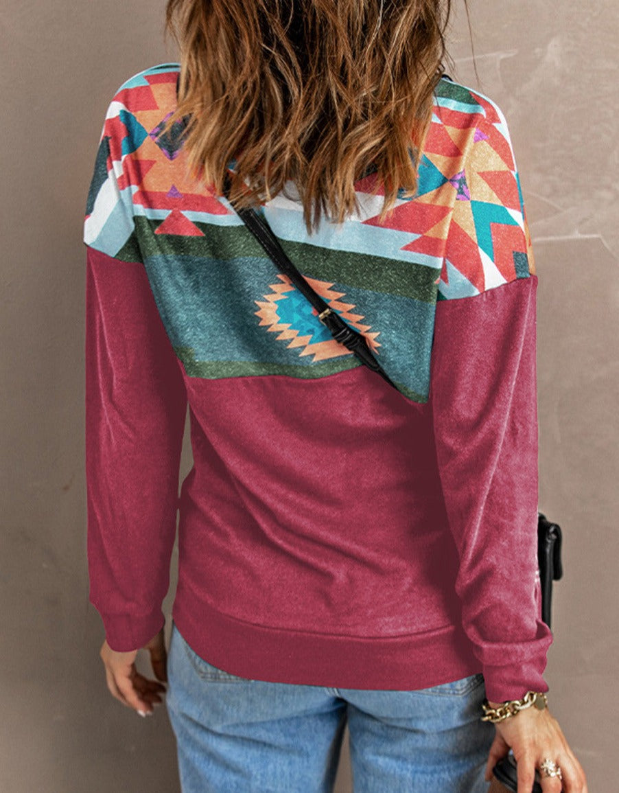 Comforting Moments Aztec Zip-Up Sweatshirt