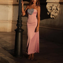 For Lovers Only Crystal Heart Maxi Dress