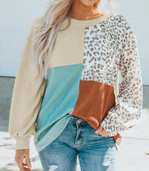Colorblock Ribbed Long Sleeve Top