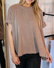 Corded Short Sleeve Crewneck T-Shirt