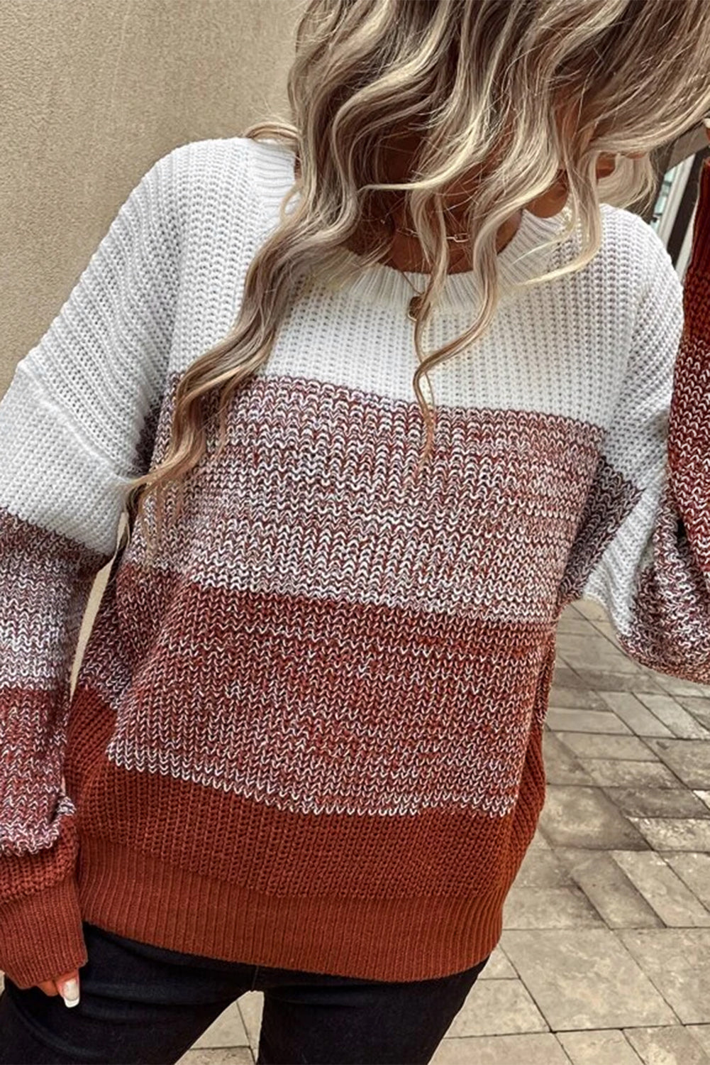 Colorblock Drop Shoulder Sweater