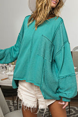 Colorblock Reverse Seam Oversized Sweatshirt