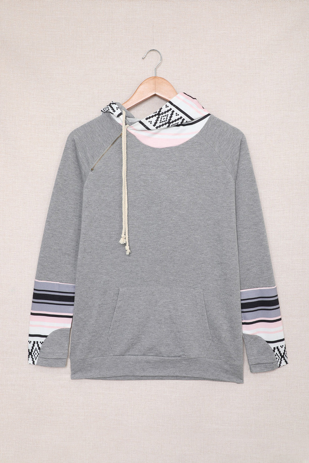 Colorblock Long Sleeve Pocketed Hoodie