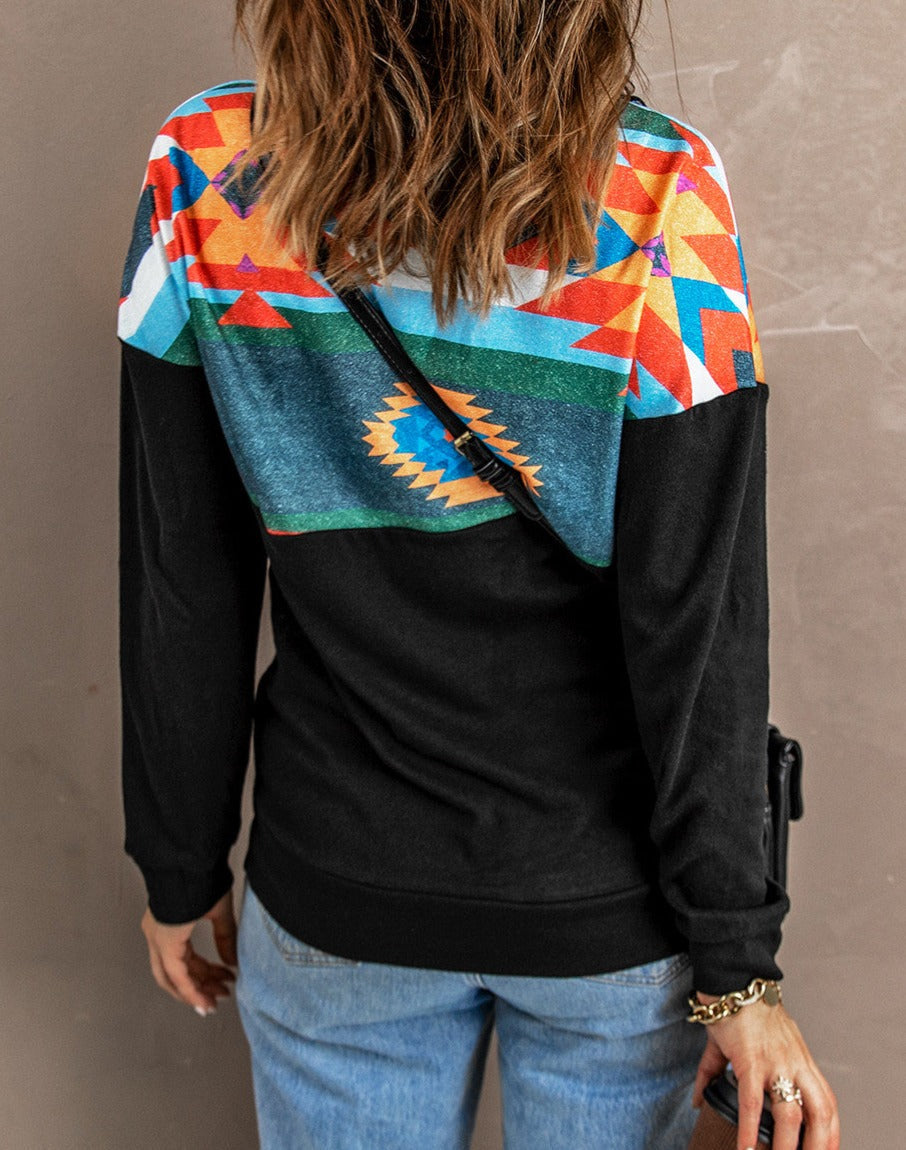 Comforting Moments Aztec Zip-Up Sweatshirt