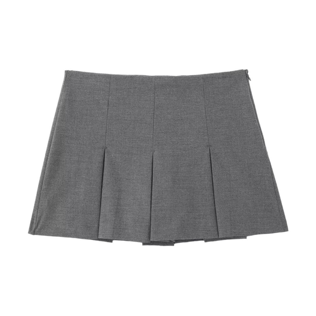 Gray Low Waisted Mini Skort