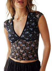 Elegant Lace Bow Crop Top
