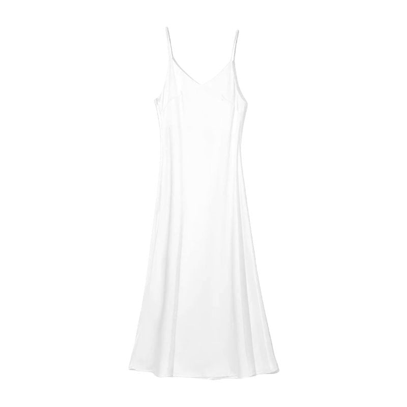 Ivory Satin Backless Maxi Slip Dress