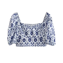 Poros Floral Puff Sleeve Top
