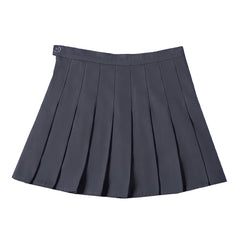Dark Gray Pleated Mini Skirt