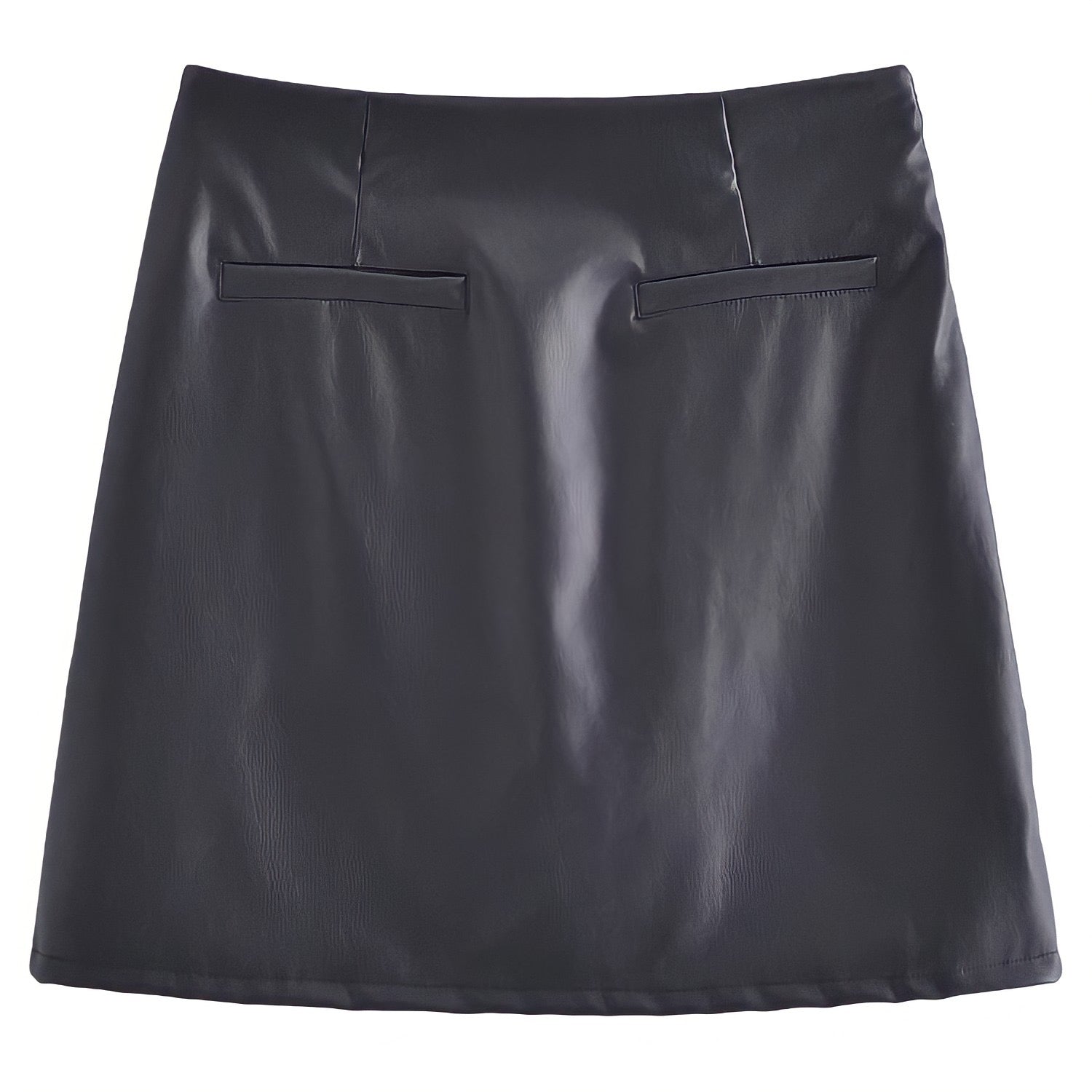 Black Faux Leather Mini Skirt