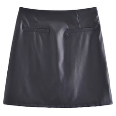 Black Faux Leather Mini Skirt