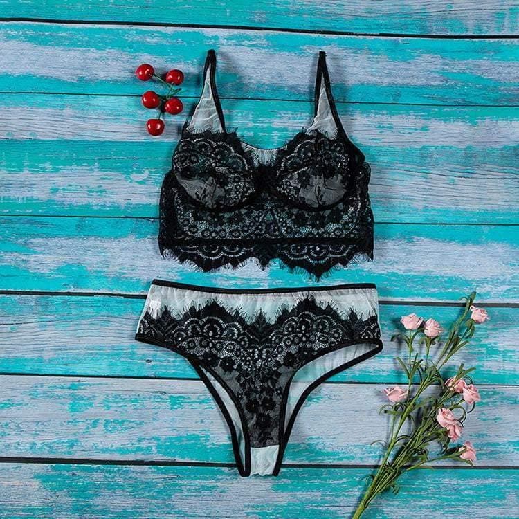 black & white two piece set  lingerie