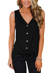 Fashion V neck Cardigan Vests