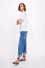 Fashion V neck Cloak sleeves Chiffon T-Shirts