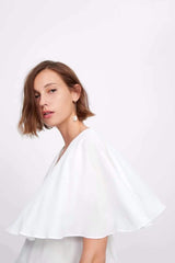 Fashion V neck Cloak sleeves Chiffon T-Shirts