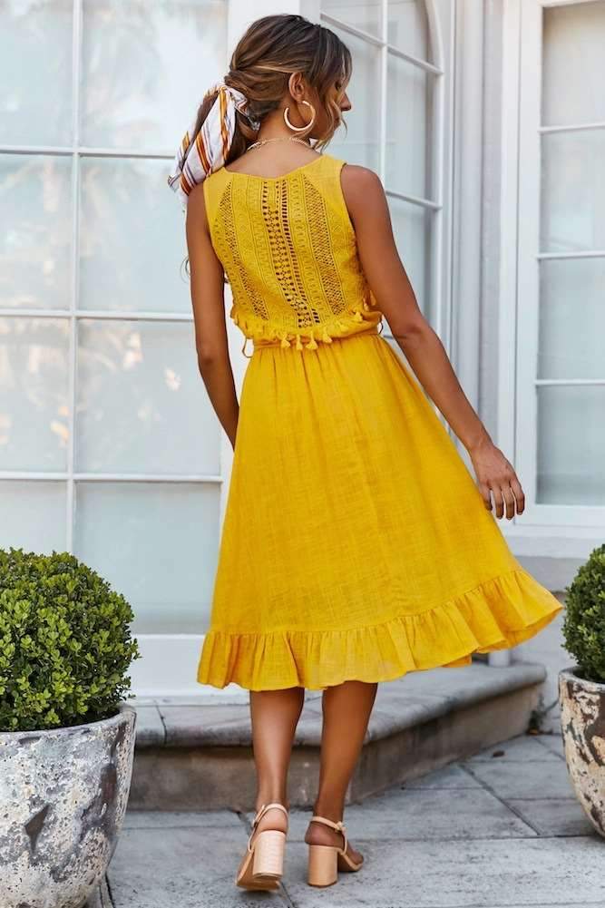 Fashion V neck Sleeveless Lacing Purl Maxi Dresses