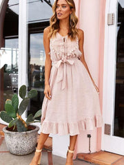 Fashion V neck Sleeveless Lacing Purl Maxi Dresses