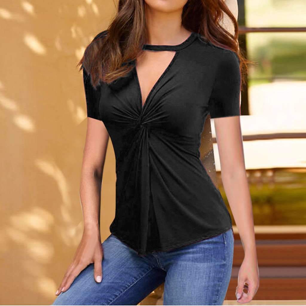Fashion V neck Short sleeve T-Shirts