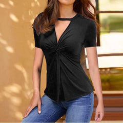 Fashion V neck Short sleeve T-Shirts