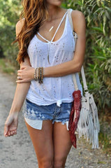 Fashion V neck Backless Vests