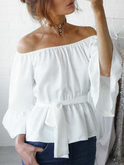 Fashion Women's Ladies Summer Long Sleeve Loose Casual Shirt