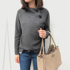 Fashion Stand collar Long sleeve Fastener  Sweatshirts