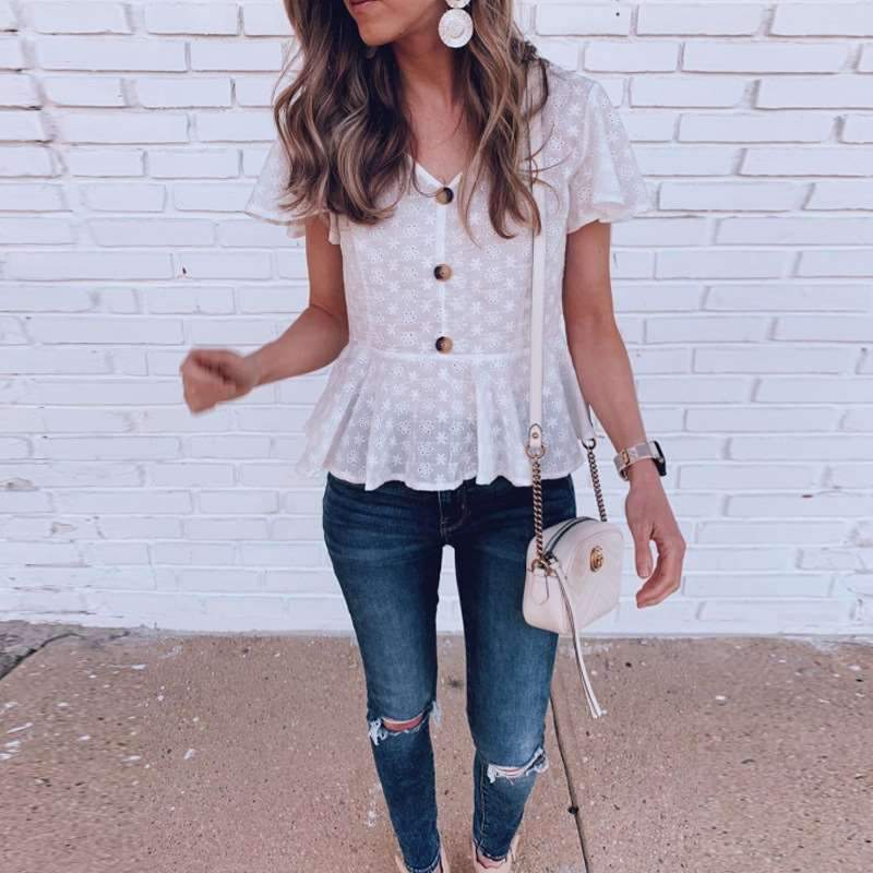 Fashion V neck Slim T-Shirts