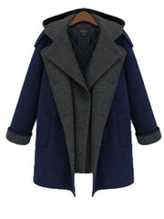 Fashion Woman Thick Pattern Long Winter Coat  Woolen Overcoat