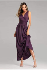 Fashion V neck Pure Sleeveless Evening Dresses