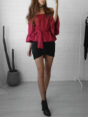 Fashion Women's Ladies Summer Long Sleeve Loose Casual Shirt