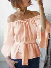 Fashion Women's Ladies Summer Long Sleeve Loose Casual Shirt