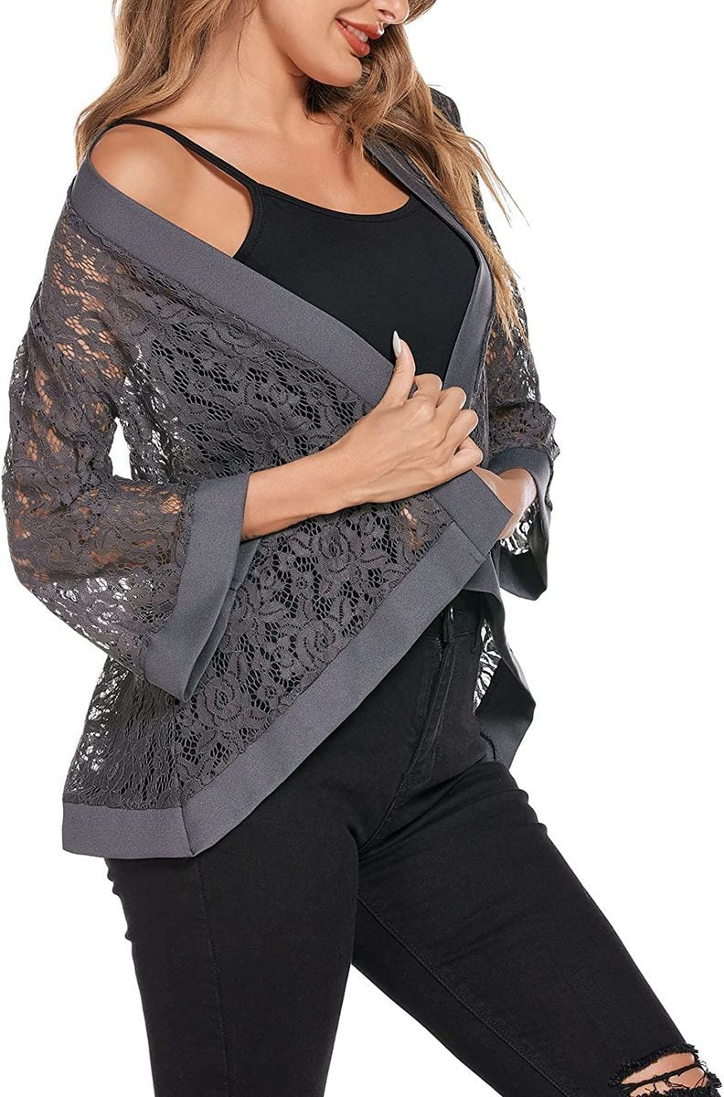 3/4 Sleeve Sheer Cardigan - Zeagoo (Us Only)