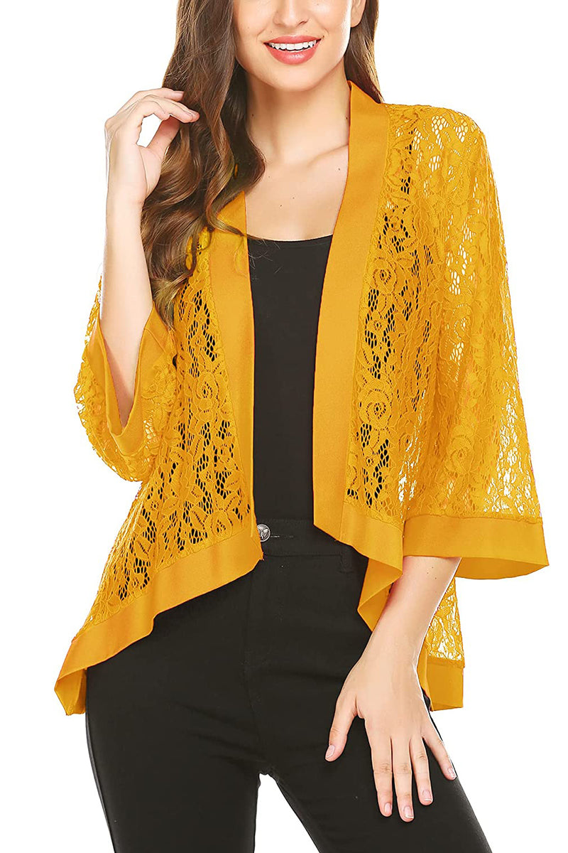 3/4 Sleeve Sheer Cardigan - Zeagoo (Us Only)