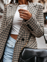 Plaid Print Lapel Small Blazer