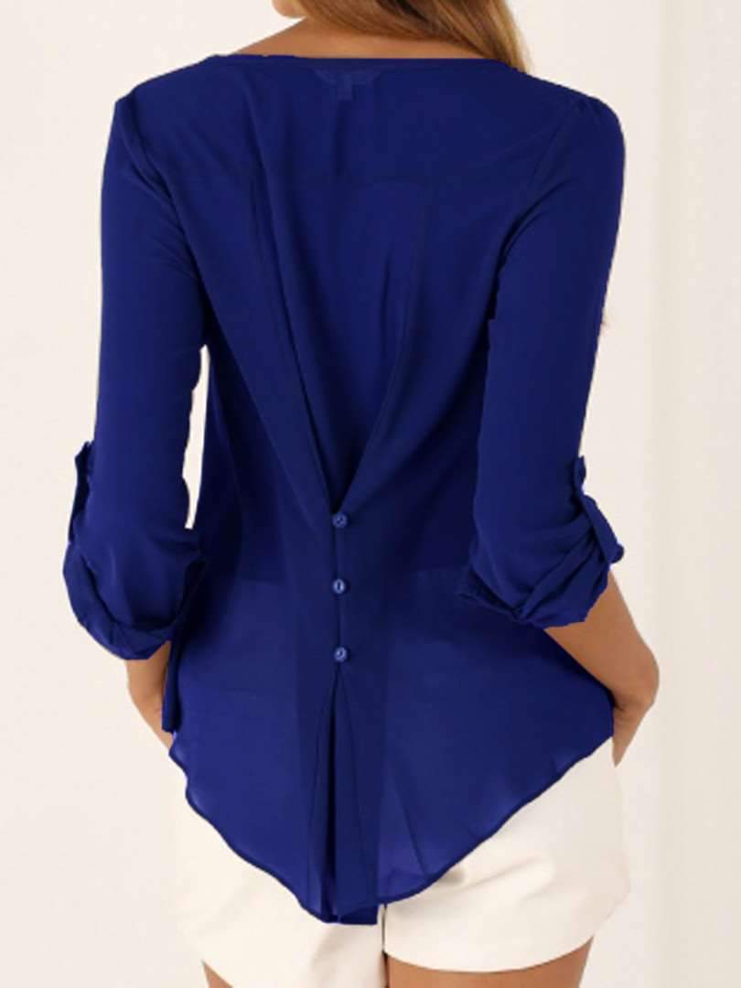 Fashion Women V neck Loose Blouses
