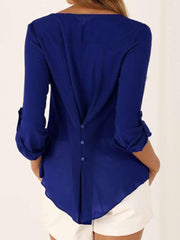 Fashion Women V neck Loose Blouses
