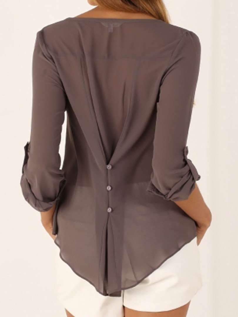 Fashion Women V neck Loose Blouses