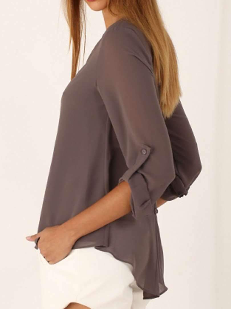 Fashion Women V neck Loose Blouses