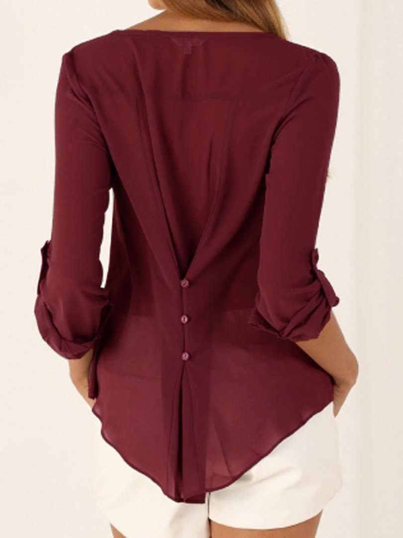 Fashion Women V neck Loose Blouses