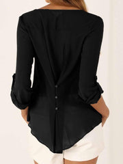 Fashion Women V neck Loose Blouses