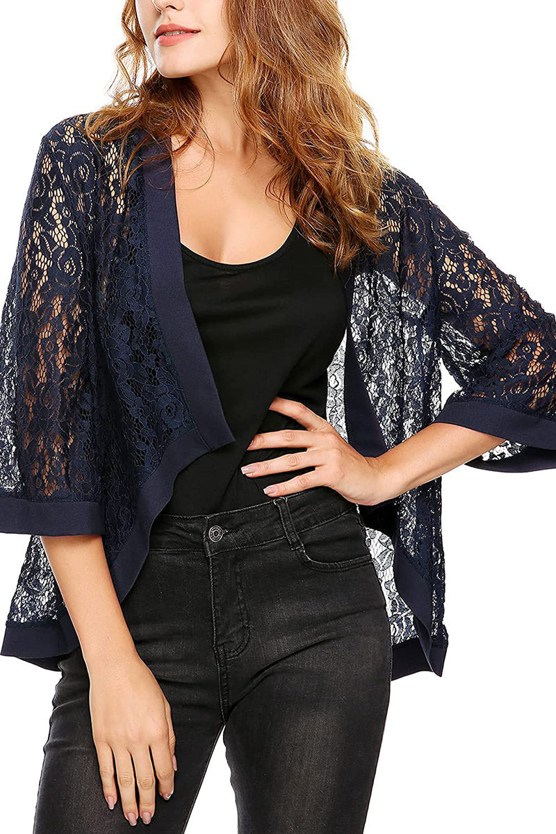 3/4 Sleeve Sheer Cardigan - Zeagoo (Us Only)