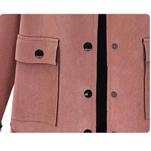Fashion Vintage Chamois Leather Suede Short Jacket Coat