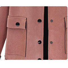 Fashion Vintage Chamois Leather Suede Short Jacket Coat