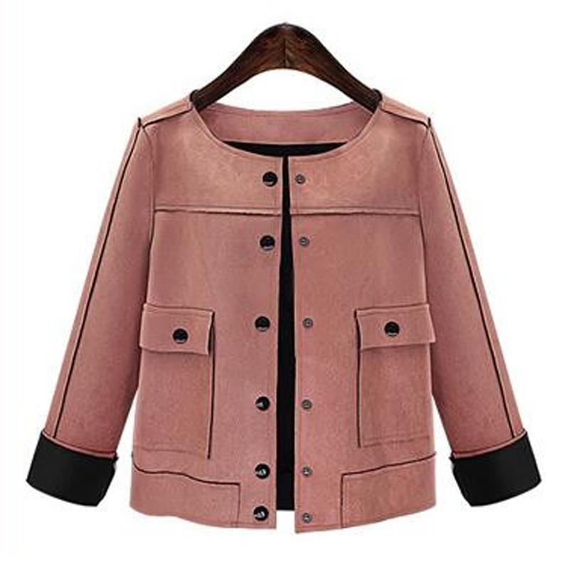 Fashion Vintage Chamois Leather Suede Short Jacket Coat