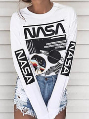 Fashion White Letter Printed T-Shirts