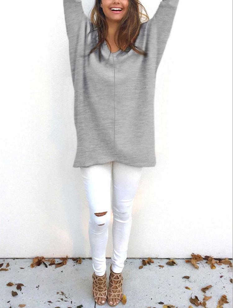 Fashion V-Neck Long Sleeve Women's Sweater